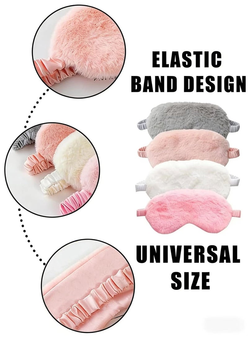LORIVO 4-Piece Plush Sleeping Eye Mask 21 x 9 x 1cm - Image 2